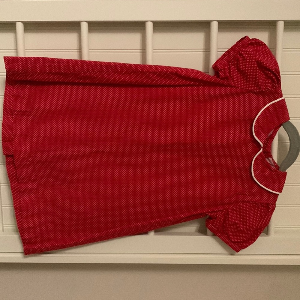 Southern sunshine kids vintage style red and pink polka dot dress 4T